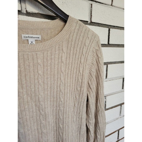 Croft & Barrow Womens Cream Knit Sweater Medium - Picture 3 of 4